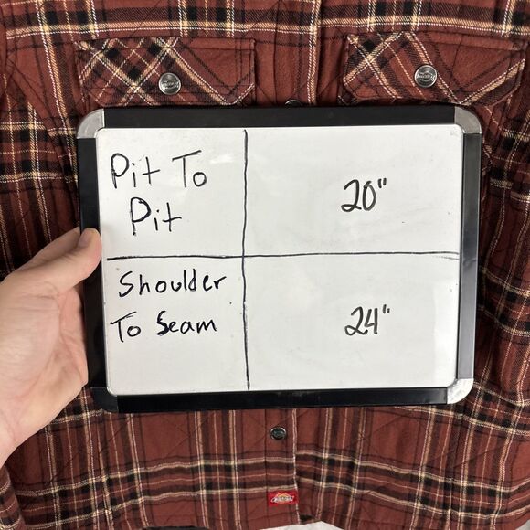 Dickies Rust Red Plaid Quilted Lined Shirt Jacket Shacket Womens Medium - Picture 6 of 6